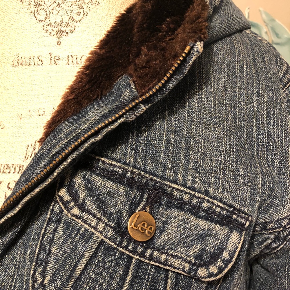 Lee Blue Jean Jacket with Brown Accents - Picture 3 of 7